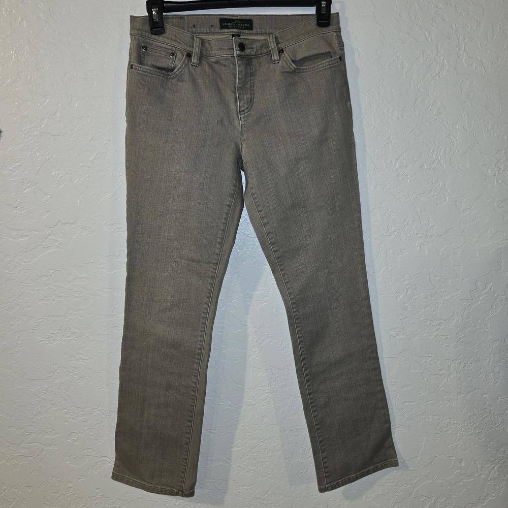 Lauren Ralph Lauren Jeans Womens Sz 10 Gray grey Denim LRL Classic Straight Leg